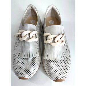 Yellow Box Shoes Womens Size 8 Gray Riska Chain Fringe Perforated Slip On
